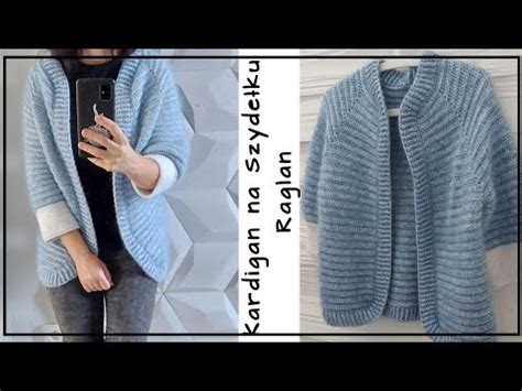 Nr 8 Zimowy Kardigan na szydełku Raglanowy Chrochet Raglan Cardigan