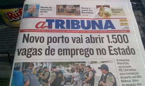 Rep Rter Paulo Maciel Capa Do Jornal A Tribuna Do Es Nesta F