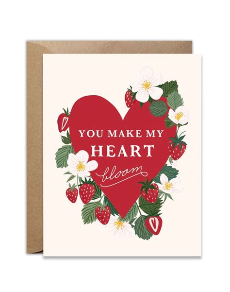 You Make My Heart Bloom Strawberry Greeting Card Paper Farm Press