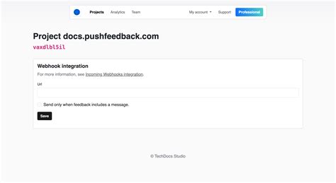Incoming Webhooks integration | PushFeedback docs