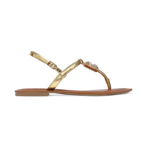 Jessica Simpson Regattah Flat Thong Sandals In Gold Gold Metallic Lyst