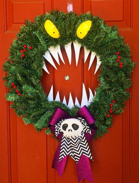 Man Eating Wreath Etsy Disney Halloween Decorations Nightmare Before