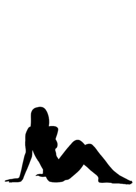 Silhouette D Une Fille Isol E Sur Fond Blanc Illustration Vectorielle