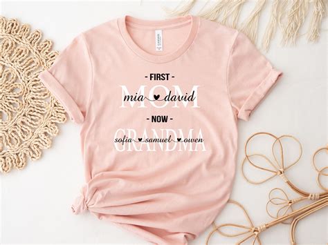 Personalized First Mom Now Grandma Shirtnew Grandma Shirtmom Shirt