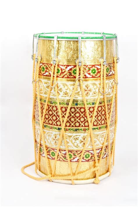 Mango Wood MeenaKari Work Folk Musical Instrument Punjabi Bhangra Dhol