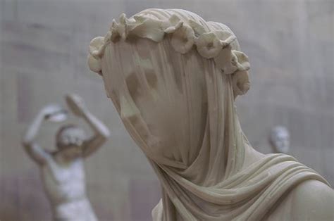 Veiled Vestal Virgin Marble Statue 1847 By Raffaele Monti The