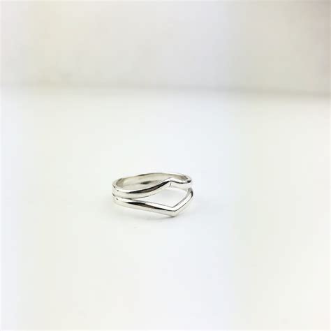 sterling silver double wishbone ring  masonry