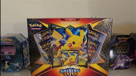 Opening A Pok Mon Shining Fates Pikachu V Collection Box Youtube