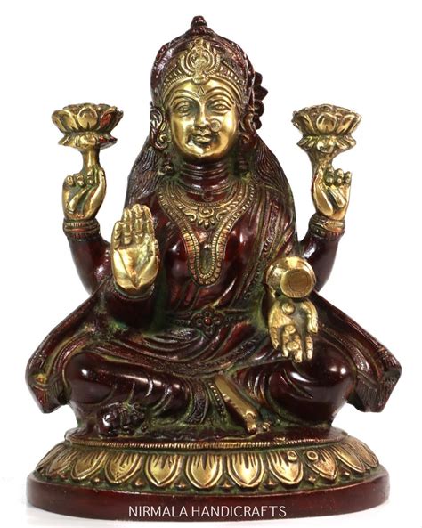 Nirmala Handicrafts Brass Lakshmi Statue Indian Goddess Idol Temple