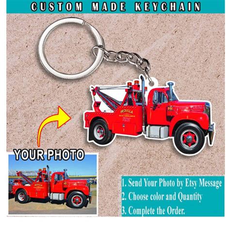 Personalized Tow Trucks Keychain Ts For Town Truckers Etsy