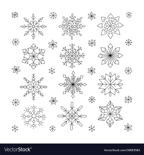 Hand Drawn Snowflakes Doodle Snowflakes Unique Vector Image