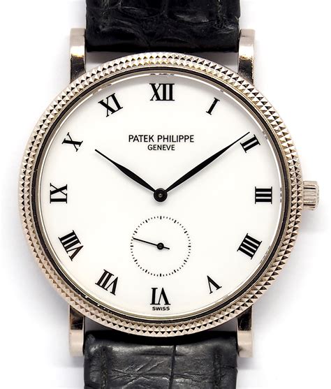 Patek Philippe Calatrava Mm Ref G K White Gold Enamel Dial Gr