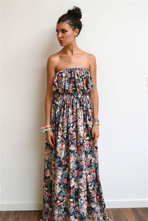 Maxi Robe Longue Bustier Liberty Fleurie Fluide Et Maxi Dress Jersey