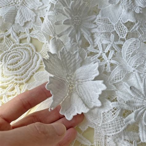 Venise Lace Fabric Guipure Lace White Fabric Wedding Dress Etsy