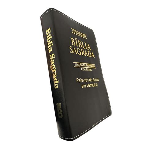 Biblia Sagrada Letra Gigante Luxo Popular Preta Harpa Rc