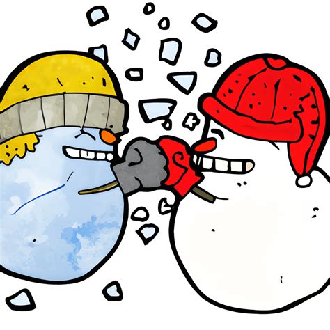 Christmas Snowball Fight Cartoon · Creative Fabrica