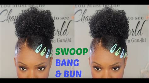 Swoop Bang Bun Fake Ponytail Short Natural Hair Method For All