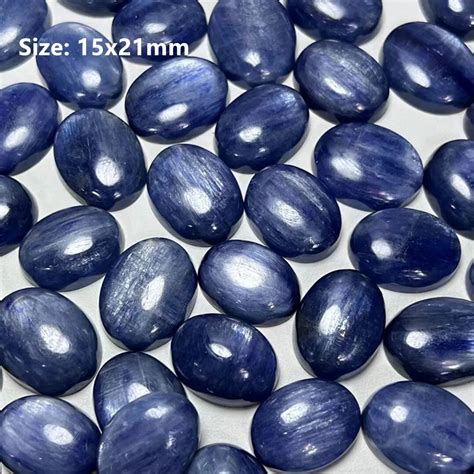 Pc Fengbaowu Natural Kyanite Oval Cabochon Jewelry Making For Ring