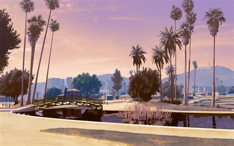 Stunning Hd Wallpaper Of Grand Theft Auto Vs Iconic Landscape