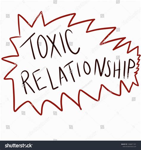 Hand Written Toxic Relationship Typography Lettering Stock Illustration