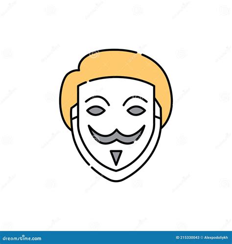 Fake Face. Bad Man Wear Good Mask. Vector Illustration | CartoonDealer