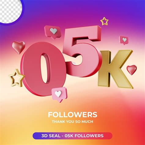 Premium Psd K Followers With D Instagram Icon