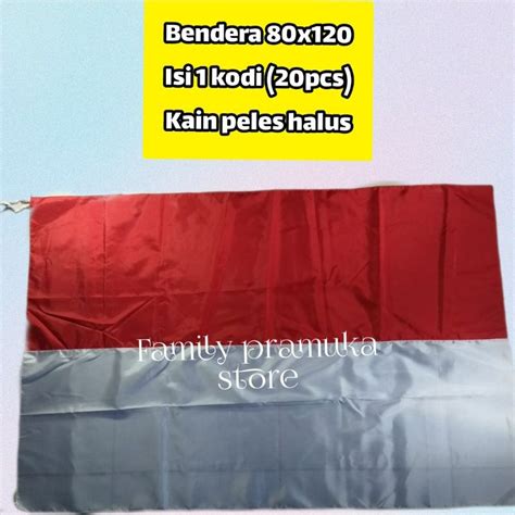 Jual Bendera Merah Putih Ukuran 80x120cm Isi 20pcs 1kodi Kain