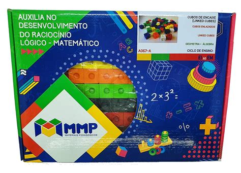 Cubos De Encaixe - Cubos de Encaixe Colorido MMP 100 Unidades Pedagógico - Papelaria de ...