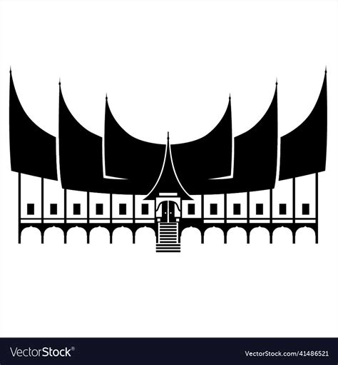 Rumah gadang Royalty Free Vector Image - VectorStock