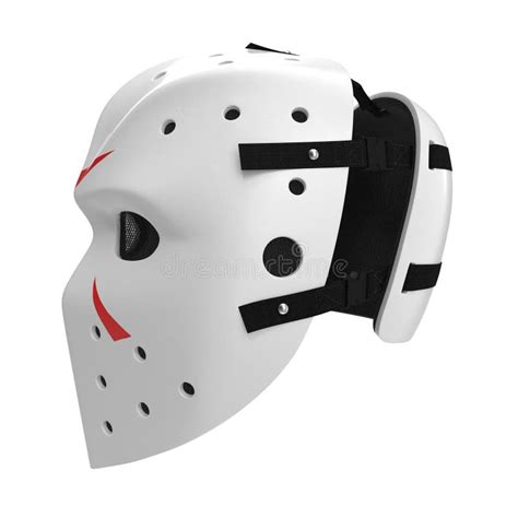 Vintage Hockey Mask On White Side View D Illustration Stock