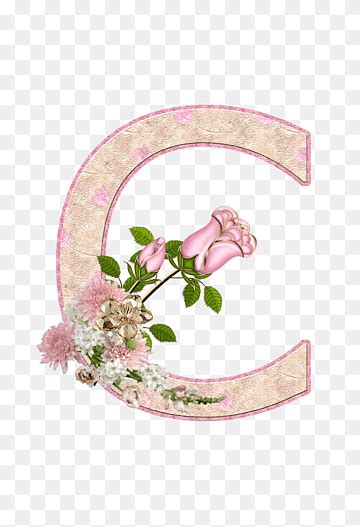 Free Download Pink Flower Letter Alphabet Initial Lettering