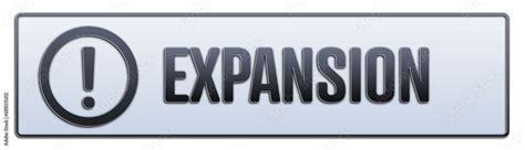 expansion symbol  grey banner  word expansion isolated  white