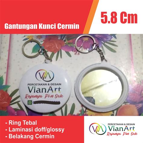 Jual Cetak GANTUNGAN KUNCI Custom Pin BELAKANG CERMIN 58 Mm Termurah