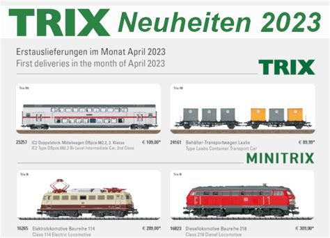 Trix Modellbahn Neuheiten Erstauslieferungen April