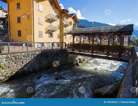 The Typical Wood Bridge With Flowers Simbol Of The Town Of Ponte Di