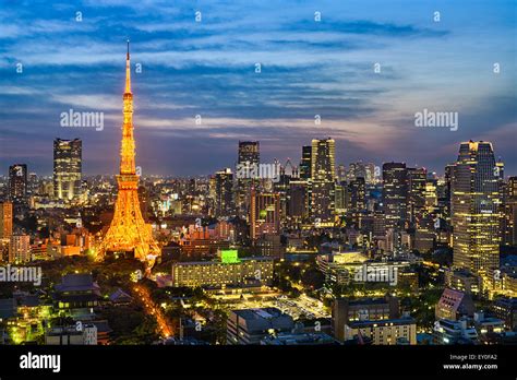 Night Skyline Of Tokyo Japan Stock Photo Alamy