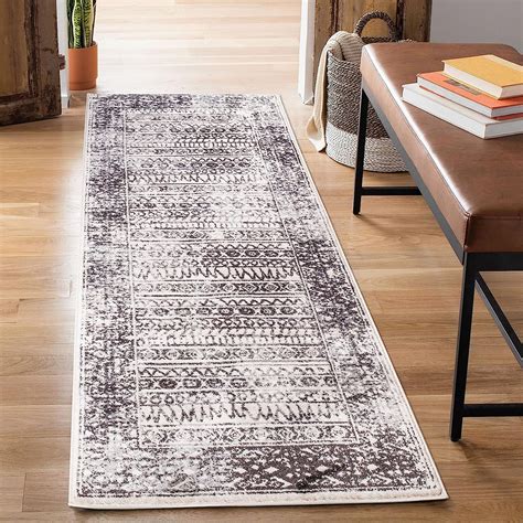 Amazon Bloom Rugs X Runner Ivory Charcoal Traditional