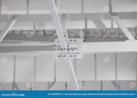 Industrial Ice Hockey Rink Roof Metal Construction Connection Stock Photo - Image of closeup ...