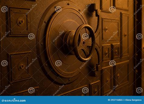 Closed Steel Bank Vault Door Close Up Bank Vault Stock Image Image