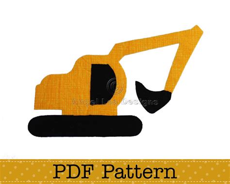 Excavator Applique Template, DIY, Children, PDF Pattern by Angel Lea ...