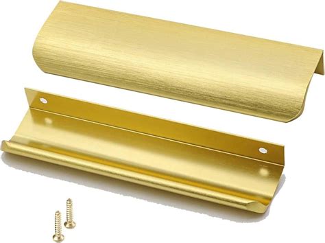 Homdiy 10Pack 5in Cabinet Pulls Edge Drawer Pulls Gold Cabinet Handles