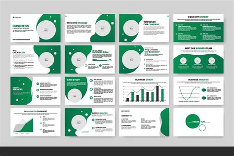 Vector Business Powerpoint Presentation Slides Template Green Color