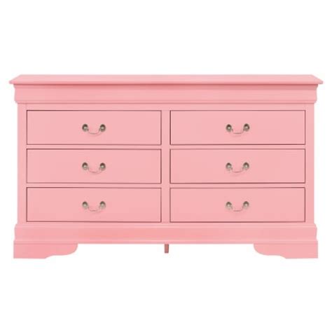 Louis Phillipe 2 6-Drawer Pink Dresser (33 In. X 16 In. X 57 In.), 1 ...