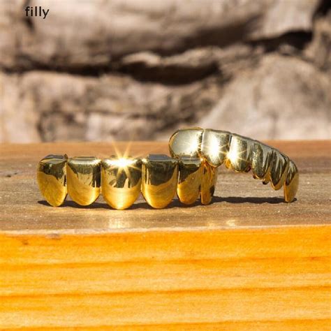 Filly New Custom K Gold Plated Hip Hop Teeth Grillz Caps Top