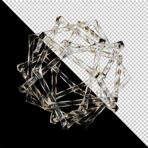 Premium PSD Dispersion Glass Abstract Shape 3d Illustration With