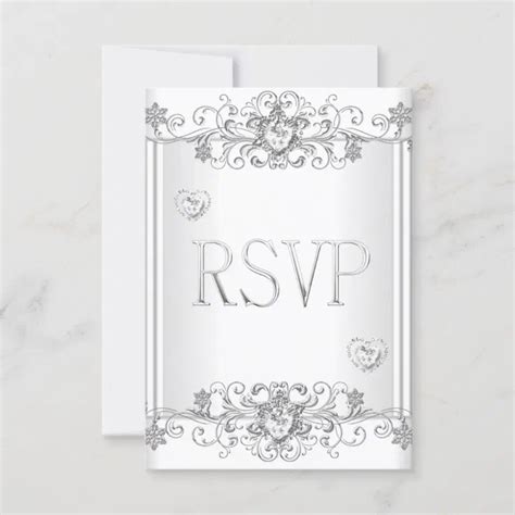 Rsvp Silver White Diamond Hearts 2 Zazzle