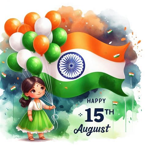 A Poster Of A Girl Holding A Flag With The Words Happy Independence On