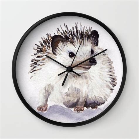 Hedgehog Wall Clock By Bridget Davidson Society6 Wall Clock Clock