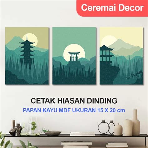 Jual CM DECOR WALL DECOR AESTETIK JEPANG HIASAN DINDING POSTER KAYU