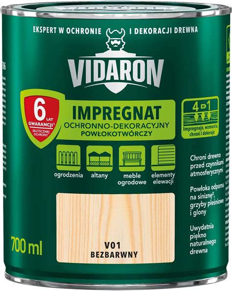 Vidaron Impregnat Ochronnodekoracyjny Do Drewna Bezbarwny 0 7L